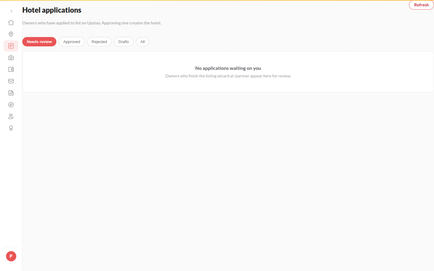 Screenshot: an application ready for approval