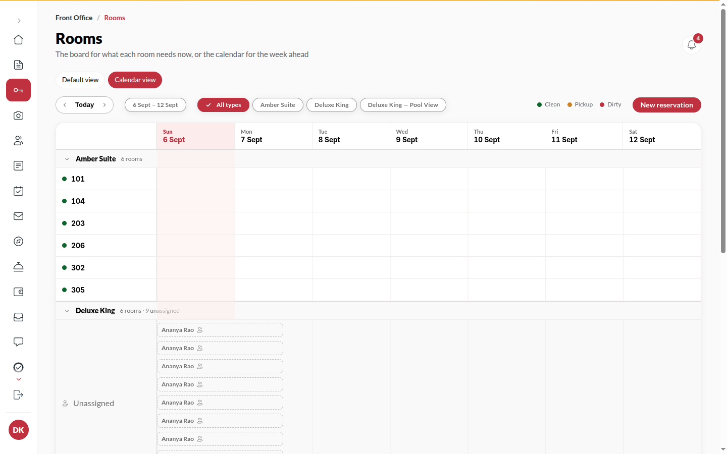 Screenshot: the Week view